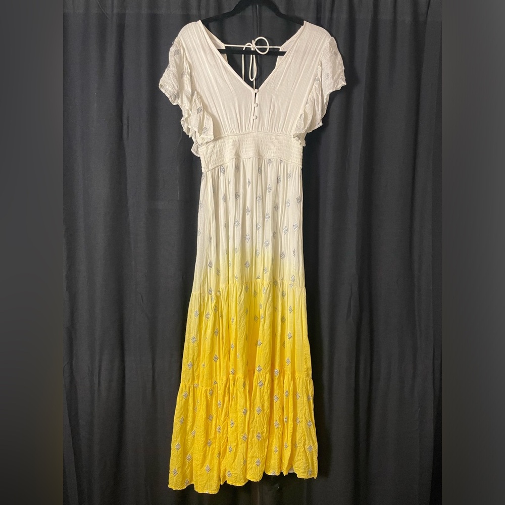 En Crème Yellow Ombre Maxi Dress